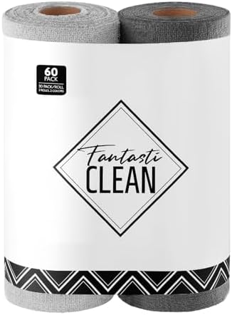 Fantasticlean Microfiber Cleaning Cloth Roll- 60 Sheets by Fantasticlean