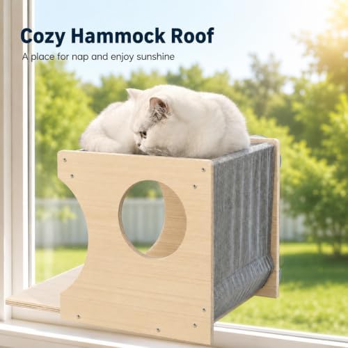 Cat Window Perch，2-Tier Hammock & Hideaway House - Image 3