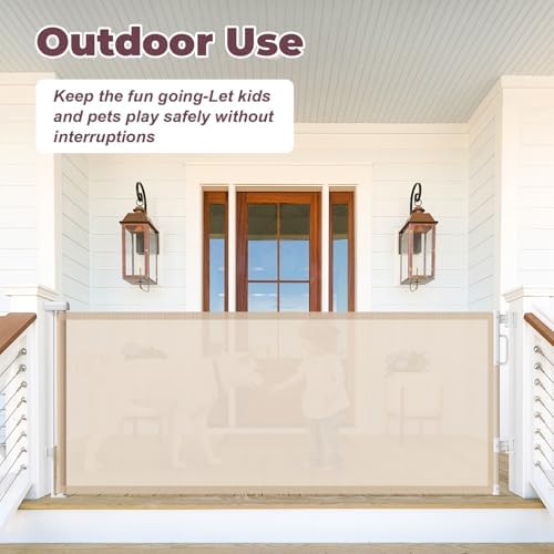 76" Retractable Baby Gates Extra Wide, Mesh Long Dog Gate - Image 6