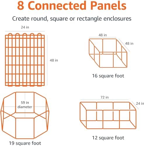 Amazon Basics Foldable Octagonal Metal Exercise Dog Playpen, Indoor/Outdoor - Image 3