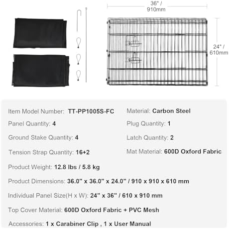 VEVOR Dog Playpen, Dog Fence Indoor and Outdoor Pen - Image 7