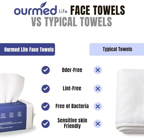Ourmed Life Clean Face Towels Disposable, Ultra Soft & Absorbent, 100 Ct - Image 6