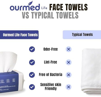 Ourmed Life Face Towels Disposable, Ultra Soft & Absorbent - Image 6