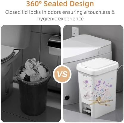 MOPALL 1.9 Gallon Small Bathroom Trash Can - Image 4