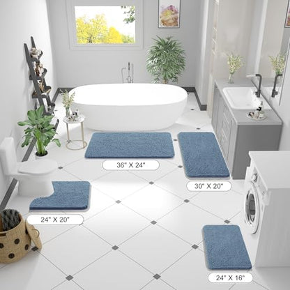 OLANLY Bathroom Rugs 34x21, Extra Soft Absorbent Chenille Bath Rugs - Image 2