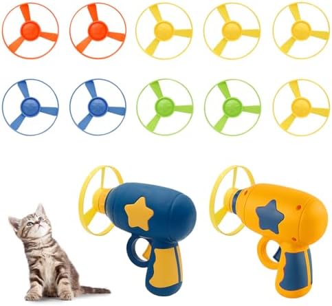 Andiker Cat Fetch Toy, Interactive Kitten Flying Disc Launcher Toy by Andiker-ServingforYou