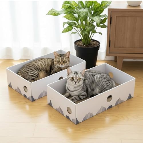 Conlun Cat Scratcher Box, Cardboard Pad, Bed - Image 2