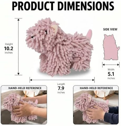 Chenille Dog Hand Towel Fuzzy Ball Dog Towel Animal Hand Towels - Image 3