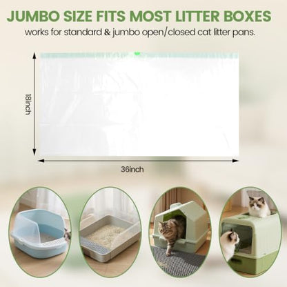Feisco 20 Counts Drawstring Cat Litter Box Liners, Thick Heavy Duty Cat Litter - Image 4