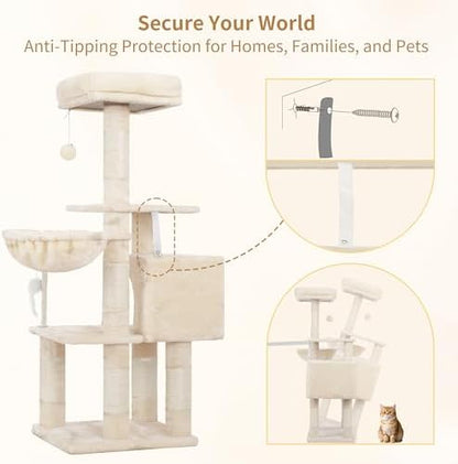 Heybly Cat Tree with Toy, 43.3 inch Cat Tower - Image 6