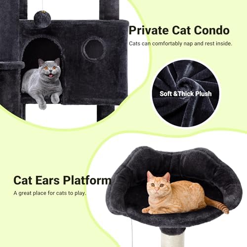 Allewie 64 Inches Multi-Level Cat Tree Tower - Image 6
