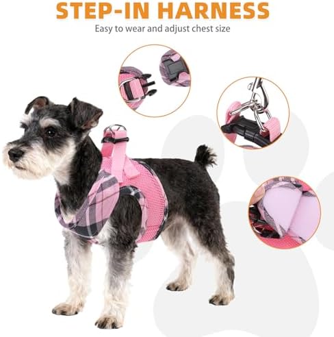 KOOLTAIL Small Dog Harness and Leash Set, Cute Pink Girl Puppy Harness - Image 4