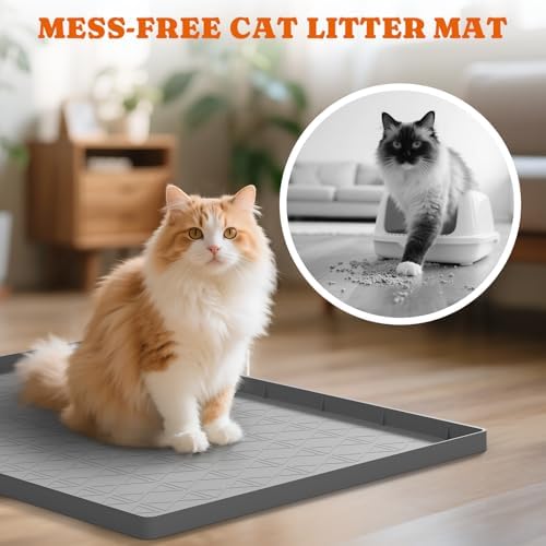Pawtners Silicone Cat Litter Mat 34 x 22 in, 2 Pack - Image 2