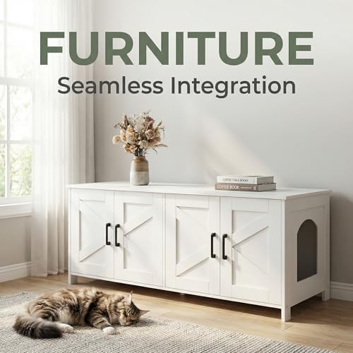 Homhedy 47.2”L Cat Litter Box Enclosure - Image 3