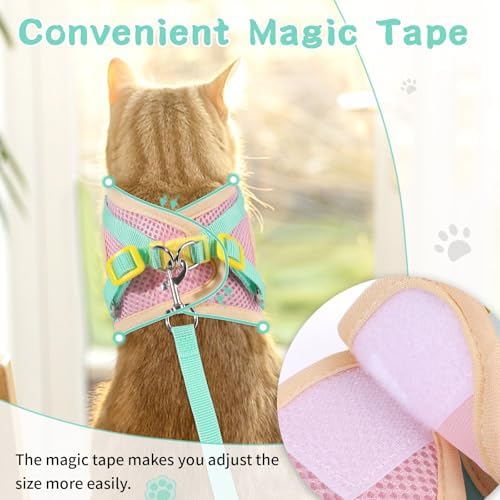Cat Harness and Leash Set, Escape Proof Soft Vest Walk Green XS - Image 5
