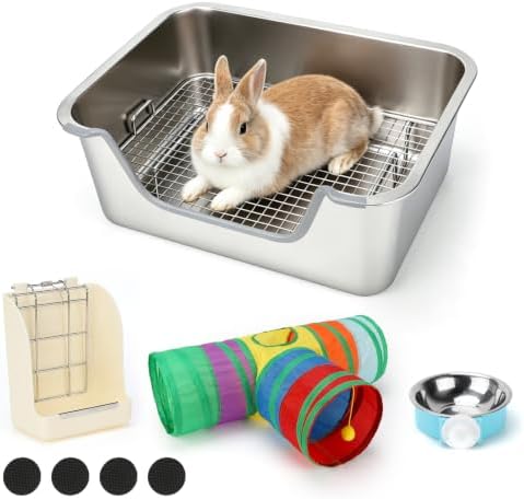 Stainless Steel Rabbit Litter Box by HUMLANJ