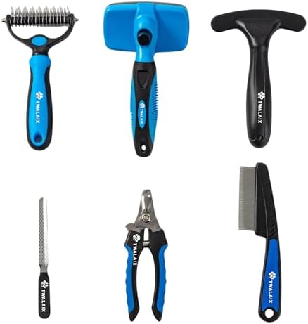 6-in-1 Dog Grooming Kit, Pet Grooming Kit by TWALAIX