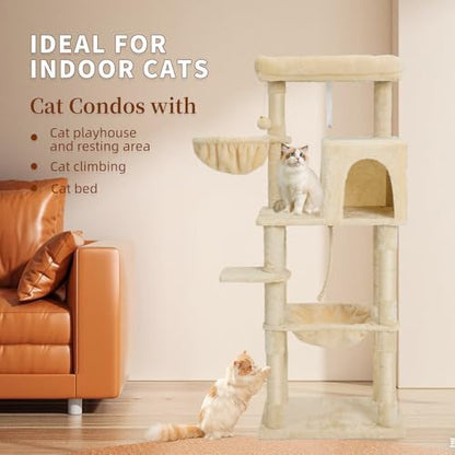 56.2 Inch Cat Tree with Cat Condo Viewing Platform - Image 2