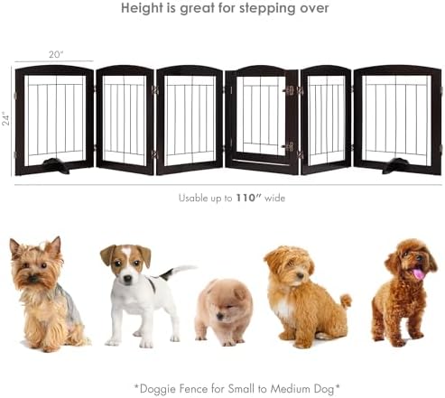 PAWLAND Dog Gate Indoor with Walk Through Door, Foldable Free Standing Pet Gate - Image 5