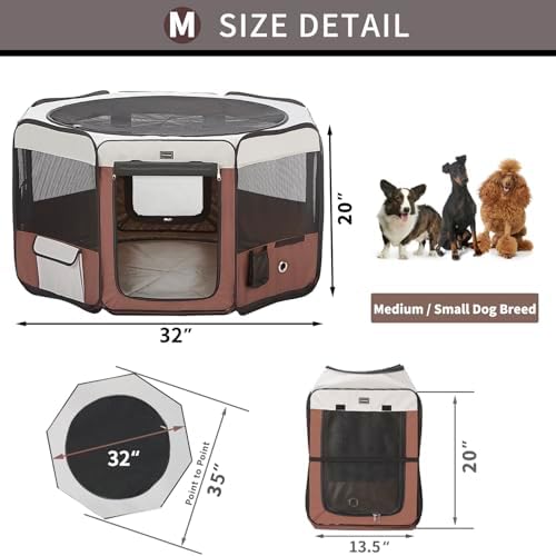 DONORO Dog Playpen Portable Pet Play Pens - Image 4