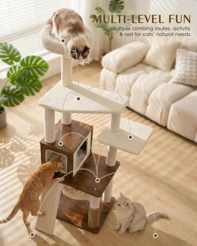 61" Modern Cat Tree, Tall Cat Tower - Image 5