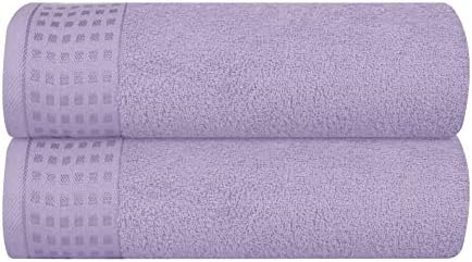 GLAMBURG 100% Cotton 2 Pack Oversized Bath Towel Set 28x55 Inches, Ultra Soft by GLAMBURG