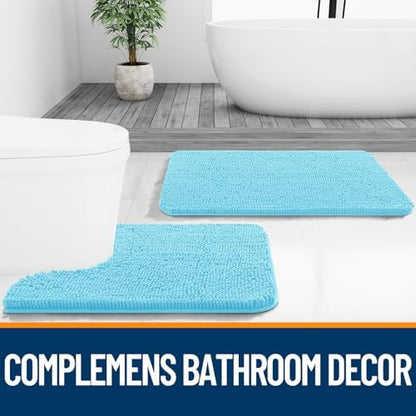 OLANLY Bathroom Runner Rugs 47x24, Extra Soft Absorbent Chenille Bath Rugs - Image 7