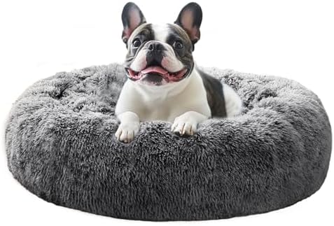 JOLLYVOGUE Calming Dog Beds Large Sized Dog, 36in Donut Washable Large Pet Bed by JOLLYVOGUE