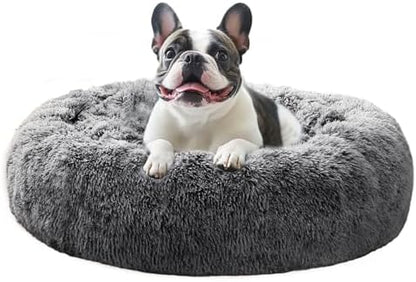 JOLLYVOGUE Calming Dog Beds Large Sized Dog, 36in Donut Washable Large Pet Bed by JOLLYVOGUE