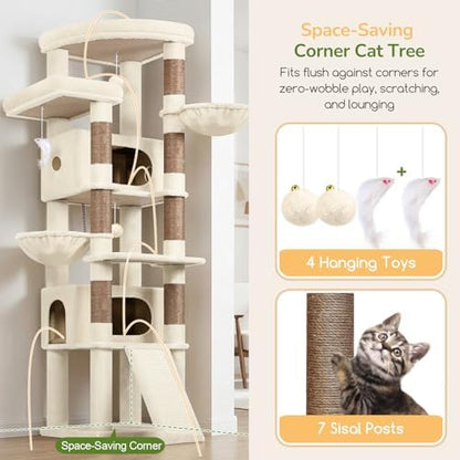 Globlazer 80in Tall Extra Large Heavy Duty Corner Cat Tree Tower - Image 5