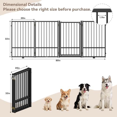 SNUOWU Full Metal Freestanding Dog Gate - Image 3