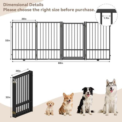 SNUOWU Full Metal Freestanding Dog Gate - Image 3