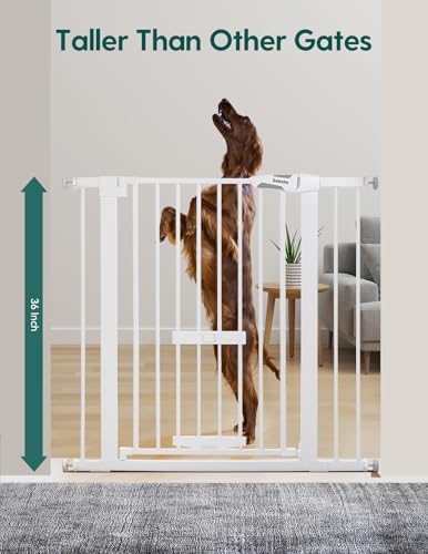 Babelio 36" Tall Pet Gate with Cat Door, CatPrivilege II - Image 2