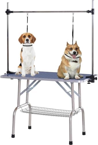 36" Pet Dog Grooming Table, Foldable Stainless Steel Frame Pet Drying Grooming by Afqxf