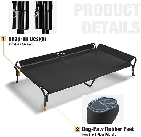 Veehoo Cooling Elevated Dog Bed, XL Raised Pet Cot - Image 4