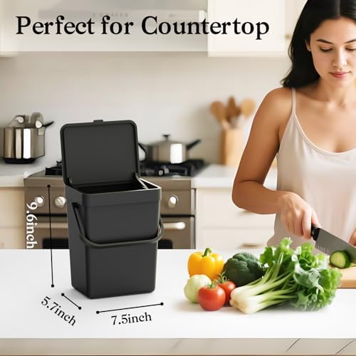 LALASTAR Countertop Compost Bin, Hanging Small Trash Can - Image 3