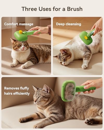ROJECO 3-in-1 Pet Steam Brush, Spray Hair Removal Detangling Comb - Image 4