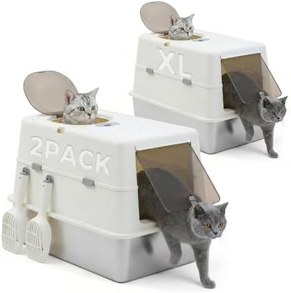 MUTTROS 2 Pack, Stainless Steel Cat Litter Box by MUTTROS