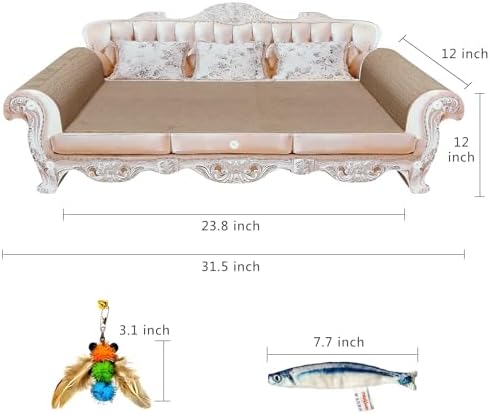 miwoowim 31.5" Extra Large Cat Scratcher Sofa, Durable Cardboard Lounge Bed - Image 2
