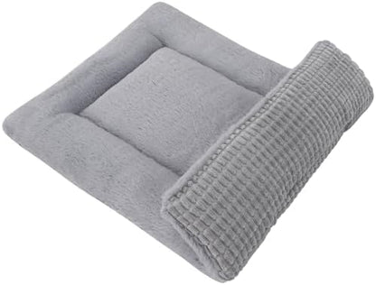 Reversible Dog Bed Mat with Plush and Corn Velvet, Soft Warm Pet Cushion by Vetasac
