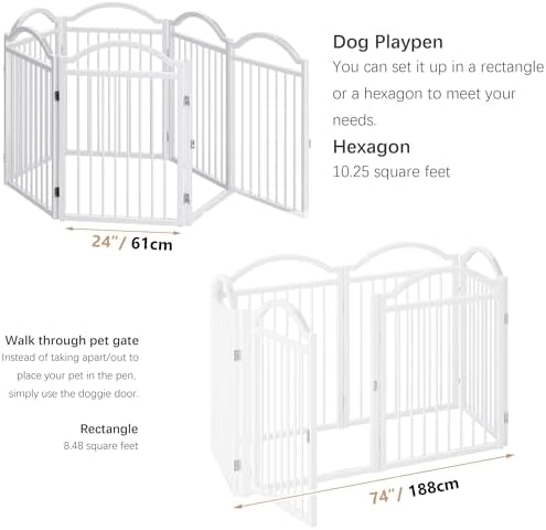 BHG Metal No-Assembly Freestanding Dog Gate - Image 5