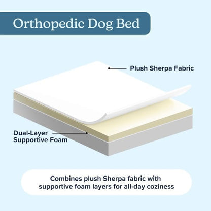 Orthopedic Dog Bed with Memory Foam and Sherpa Top ? Removable, Machine - Image 4
