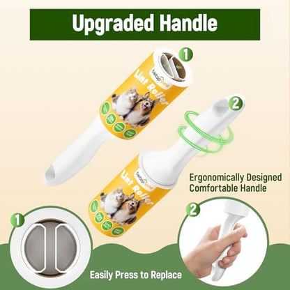 Extra Sticky Lint Roller for Pet Hair, 500 Sheets, 2 Handles - Image 3