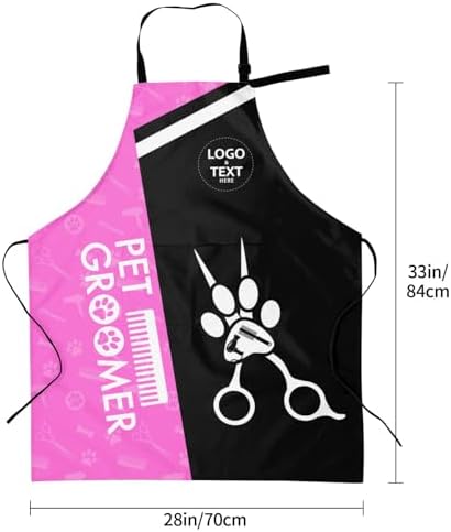 Custom Dog Grooming Apron, Personalized Logo Pet Groomer Apron Smocks - Image 4