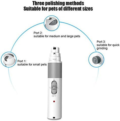 AstraLoom Pet Nail Grinder Electric USB Rechargeable Low Noise Dog Cat Claws - Image 3