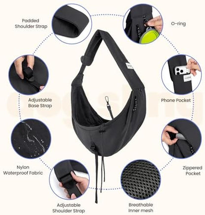 Dog Sling Carrier for Small Dogs & Cats, Pet Carrier Sling Bag - Image 3