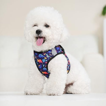 Small Dog Harness Black Dinausor No Pull Step in Vest Harness - Image 7