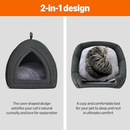 Amazon Basics Cat Cave Bed, 2-in-1 Foldable House - Image 3