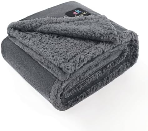 Luciphia Waterproof Bed Blanket Washable, Soft Sherpa Fleece Puppy Reversible by luciphia