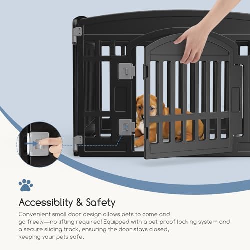 DUMOS Plastic Dog Playpen, 6 Panels 24 Inch Small Pet Fence Play Pen - Image 3